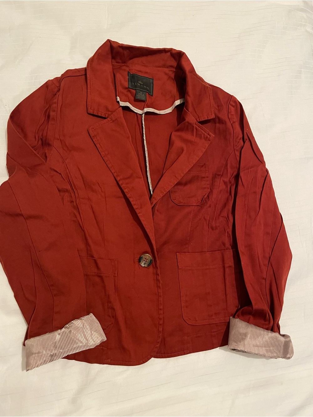 Timing Burnt Orange Single-Button Blazer